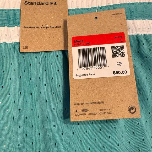 Nike Air Jordan Sport Mens Dri-FIT Mesh Diamond Shorts $50 in Washed Teal - Picture 8 of 9